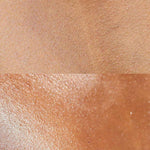 an image of a before and after chest shot taken after using the naughty nights moisturising natural fragrance free body oil for dry and sensitive skin