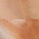 an image of a before and after chest shot taken after using the naughty nights moisturising natural fragrance free body oil for dry and sensitive skin